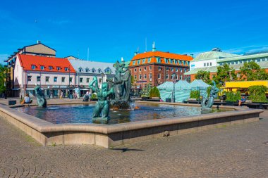 Halmstad, İsveç, 12 Temmuz 2022: Avrupa ve Boğa Halmstad 'ın merkezinde.