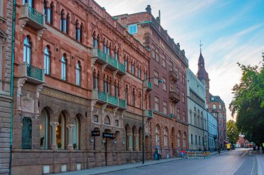 Lund, İsveç, 12 Temmuz 2022: Lund, İsveç 'te ticari cadde...