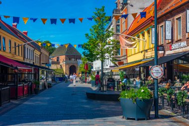 Halmstad, İsveç, 12 Temmuz 2022: Halmstad, İsveç 'te ticari cadde...