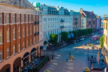 Helsingborg, İsveç, 13 Temmuz 2022: Helsingborg, İsveç 'te ticari cadde...