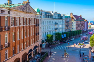 Helsingborg, İsveç, 13 Temmuz 2022: Helsingborg, İsveç 'te ticari cadde...