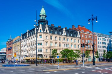 Helsingborg, İsveç, 13 Temmuz 2022: Helsingborg, İsveç 'te ticari cadde...