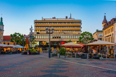 Kristianstad, İsveç, 13 Temmuz 2022: Kristianstad, İsveç 'te Lilla torg Meydanı