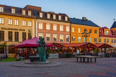 Kristianstad, İsveç, 13 Temmuz 2022: Kristianstad, İsveç 'te Lilla torg Meydanı