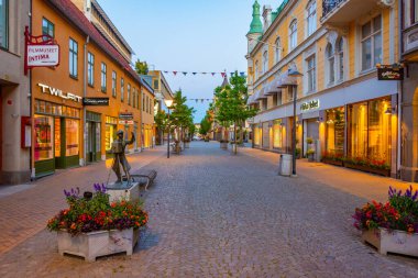Kristianstad, İsveç, 13 Temmuz 2022: Kristianstad, İsveç Ticaret Sokağı...