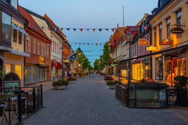 Kristianstad, İsveç, 13 Temmuz 2022: Kristianstad, İsveç Ticaret Sokağı...