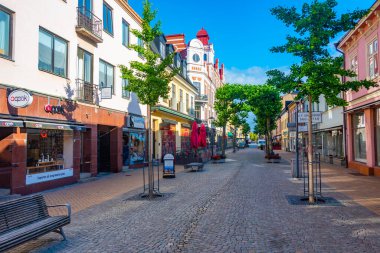 Kristianstad, İsveç, 14 Temmuz 2022: Kristianstad, İsveç Ticaret Sokağı...