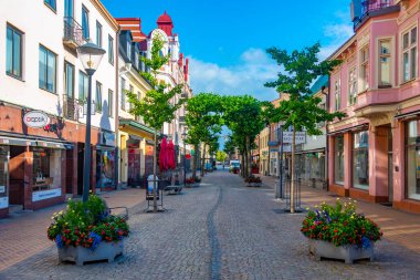 Kristianstad, İsveç, 14 Temmuz 2022: Kristianstad, İsveç Ticaret Sokağı...