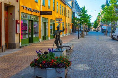 Kristianstad, İsveç, 14 Temmuz 2022: Kristianstad, İsveç Ticaret Sokağı...