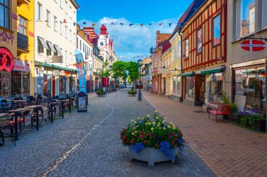 Kristianstad, İsveç, 14 Temmuz 2022: Kristianstad, İsveç Ticaret Sokağı...