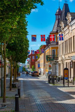 Karlshamn, İsveç, 14 Temmuz 2022: Karlshamn, İsveç 'te ticari cadde...