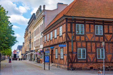 Karlshamn, İsveç, 14 Temmuz 2022: Karlshamn, İsveç 'te ticari cadde...