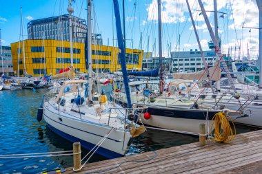 Kalmar, İsveç, 14 Temmuz 2022: İsveç 'te Marina.