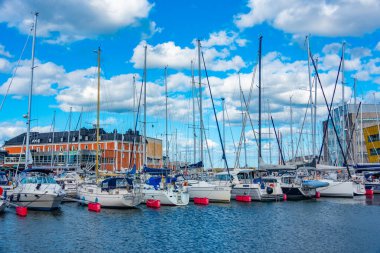 Kalmar, İsveç, 14 Temmuz 2022: İsveç 'te Marina.