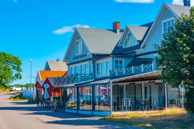 Oland, İsveç, 15 Temmuz 2022 İsveç 'te renkli kereste evleri.