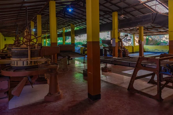 stock image Koggala, Sri Lanka, January 21, 2022: Inside of a tea processing plant at Handunugoda tea estate, Sri Lanka.