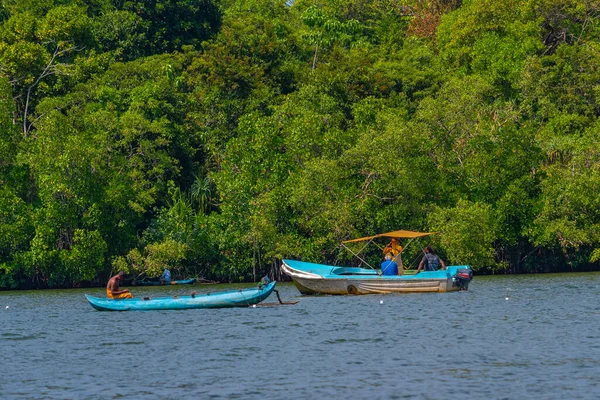 Коггала Шри Ланка Января 2022 Года Рыболовные Лодки Швартующиеся Лагуне — стоковое фото