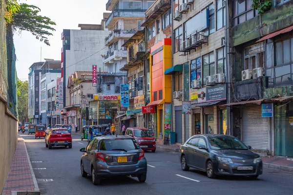 stock image Colombo, Sri Lanka, January 19, 2022: View of a busy street in the central district of Colombo, Sri Lanka.