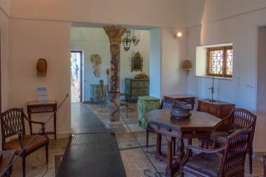 Anacapri, İtalya, 20 Mayıs 2022: Anacapri, İtalya 'da Villa San Michele' in İçişleri.