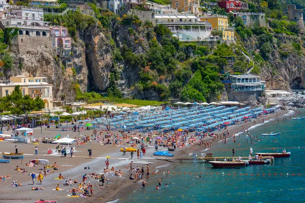 Positano Italia Mayo 2022 Día Soleado Playa Positano Italia — Foto de Stock