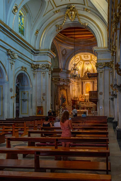 Positano Włochy Maja 2022 Wnętrze Kościoła Chiesa Santa Maria Assunta — Zdjęcie stockowe