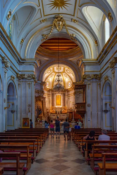 Positano Włochy Maja 2022 Wnętrze Kościoła Chiesa Santa Maria Assunta — Zdjęcie stockowe