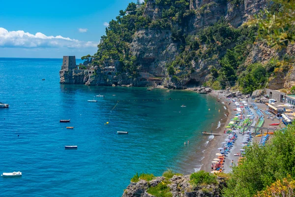 Positano Italien Mai 2022 Sonniger Tag Strand Von Positano Italien — Stockfoto