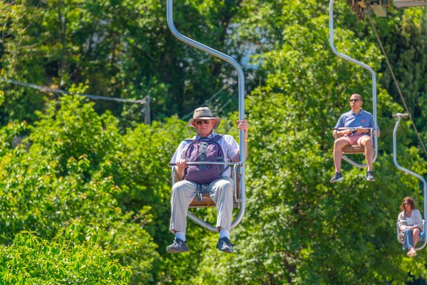 stock image Anacapri, Italy, May 20, 2022: Chairlift leading to the Monte Solaro at Italian island Capri.