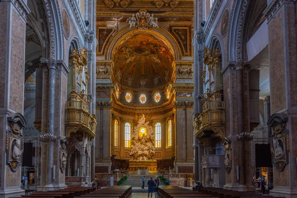 Νάπολη Ιταλία Μαΐου 2022 Εσωτερικό Του Καθεδρικού Ναού Santa Maria — Φωτογραφία Αρχείου
