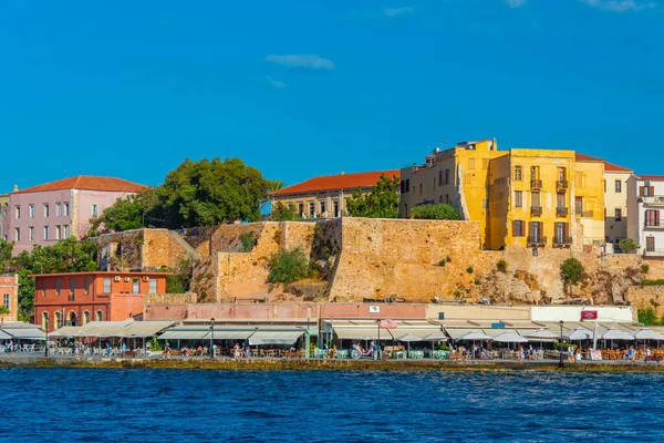 Chania Grecia Agosto 2022 Vista Del Antiguo Puerto Veneciano Ciudad — Foto de Stock