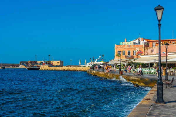 2022年8月21日ギリシャ チャニア ギリシャ チャニアの旧ベネチアン港の眺め — ストック写真