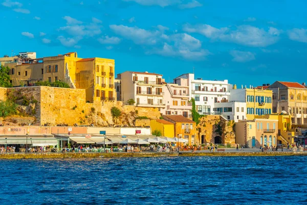 Chania Greece August 2022 View Old Venetian Harbor Greek Town — Stock Photo, Image
