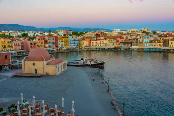 그리스 샤니아 2022 크레타섬의 그리스 샤니아에 베네치아 항구의해 모스크의 — 스톡 사진