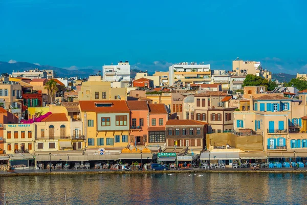 Chania Greece Серпня 2022 View Old Venetian Harbor Greek Town — стокове фото