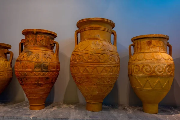 Heraklion Grécia Agosto 2022 Coleção Artefatos Históricos Museu Arqueológico Heraklion — Fotografia de Stock