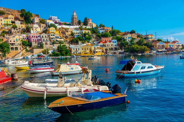 Symi Yunani Agustus 2022 Pesisir Laut Pulau Yunani Symi — Stok Foto