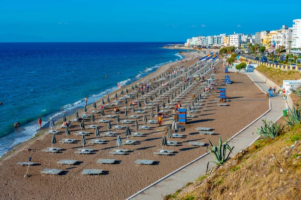 Rhodos Griekenland Augustus 2022 Uitzicht Vanuit Lucht Het Elli Strand — Stockfoto
