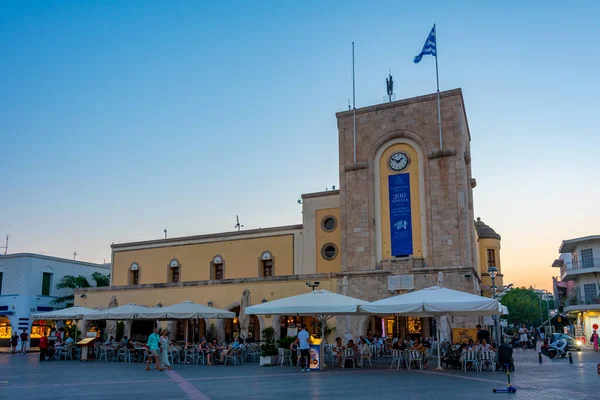 stock image Kos, Greece, August 28, 2022: Sunset view of Eleftherias Central Square at Kos, Greece.