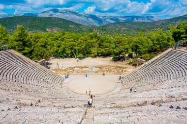 Epidavros, Greece, September 4, 2022: Ancient Theatre at the Asclepieion of Epidaurus in Greece. clipart