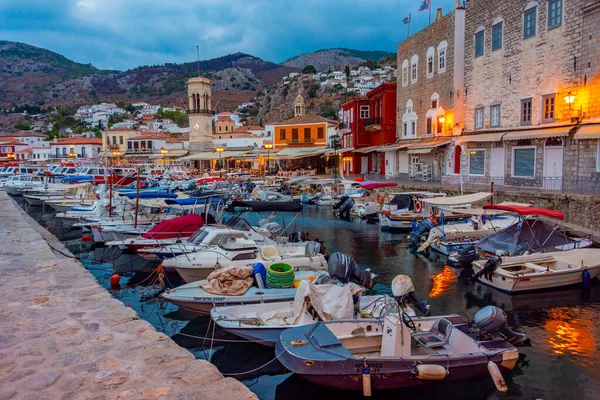 그리스의 히드라 2022 그리스의 히드라 항구를 바라보는 — 스톡 사진