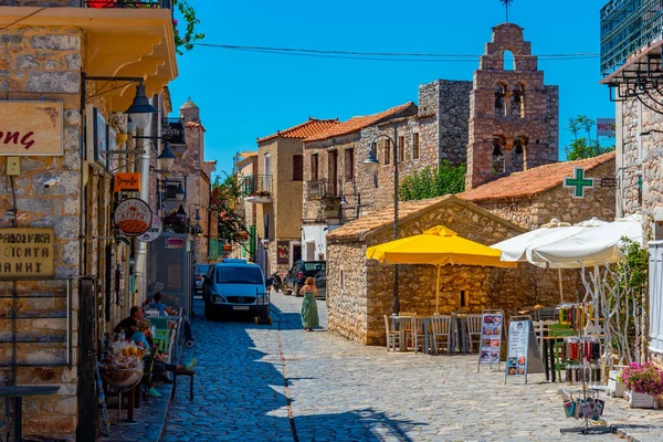 stock image Aeropoli, Greece, September 6, 2022: Traditional street at Greek town Aeropoli.