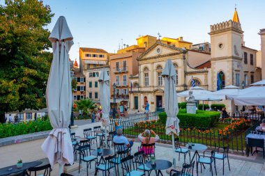 Kerkyra, Yunanistan, 11 Eylül 2022: Kerkyra, Korfu, Yunanistan 'daki Aziz Spyridon Kilisesi.