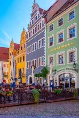 Meissen, Almanya, 7 Ağustos 2022: Marktplatz Meydanı, Meissen, Almanya.