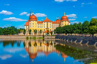 Moritzburg, Almanya, 7 Ağustos 2022: Almanya 'daki Moritzburg Kalesi manzarası.