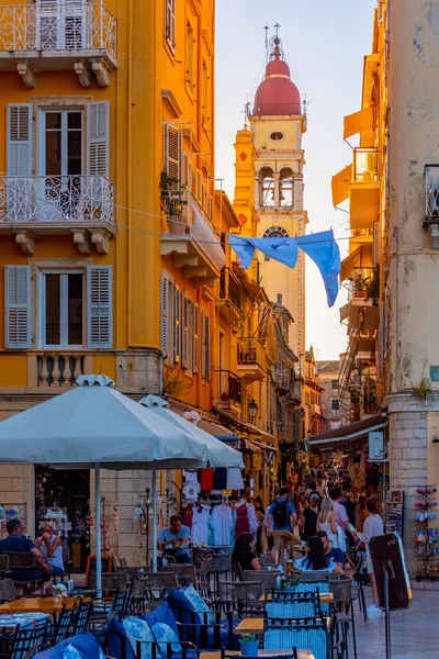 stock image Kerkyra, Greece, September 11, 2022: Sunset view of historical buildings in the center of Kerkyra, Corfu, Greece.