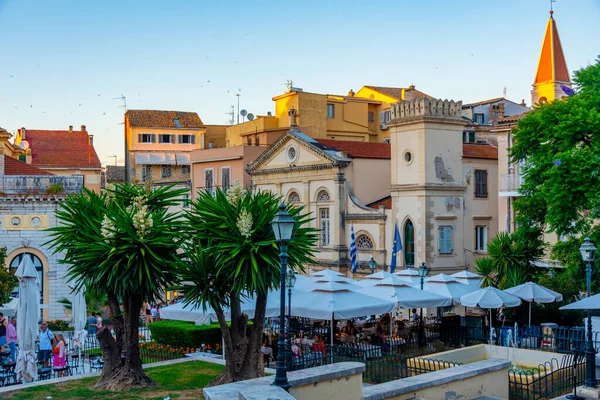 stock image Kerkyra, Greece, September 11, 2022: Dimarchiou Square in the center of Kerkyra, Corfu, Greece.