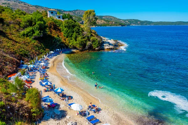 Kassiopi Griechenland September 2022 Blick Auf Den Pipitos Strand Auf — Stockfoto