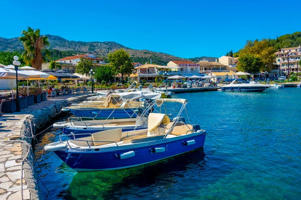 stock image Kassiopi, Greece, September 13, 2022: Waterfront of Greek town Kassiopi, Corfu.