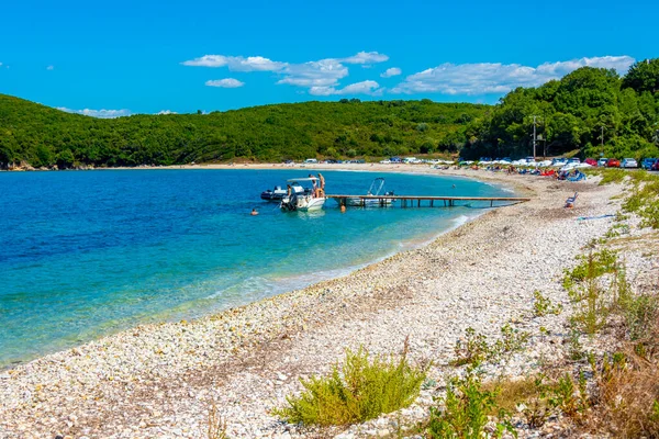 Kassiopi Yunanistan Eylül 2022 Yunanistan Korfu Adasındaki Kalamionas Plajının Panorama — Stok fotoğraf