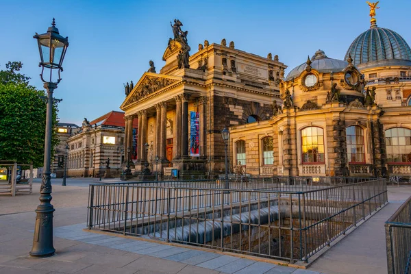 Dresde Allemagne Août 2022 Vue Lever Soleil Académie Des Beaux — Photo